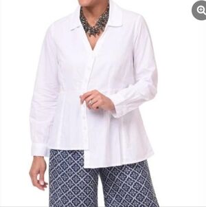 New With Tags (NWT) Tulip Clothing Opera Blouse In Crisp White - Size Small